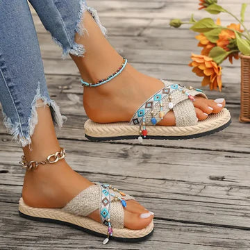 Irma - Geflochtene Crisscross-Sandalen für Frauen