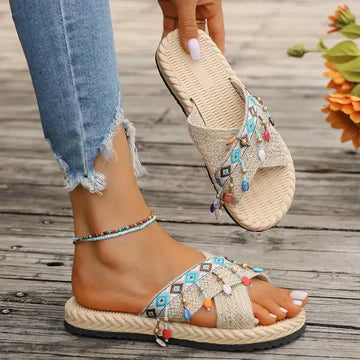 Irma - Geflochtene Crisscross-Sandalen für Frauen