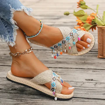 Irma - Geflochtene Crisscross-Sandalen für Frauen