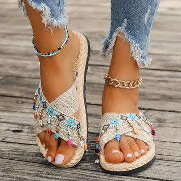 Irma - Geflochtene Crisscross-Sandalen für Frauen
