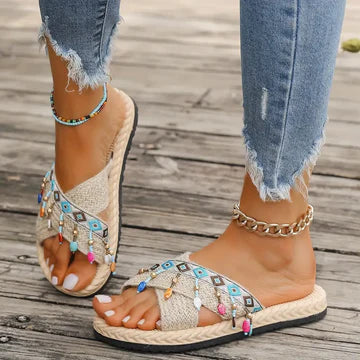 Irma - Geflochtene Crisscross-Sandalen für Frauen