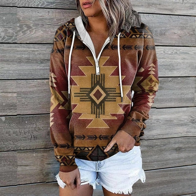 CHRISTA - Ethnische Kapuzenpullover